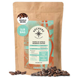 A 1-pound bag of Kochere Coffee Company’s Horn of Africa Reserve Signature Espresso Blend, whole bean and medium-dark roast, is labeled “fresh and roasted to order” with coffee beans scattered at the base.