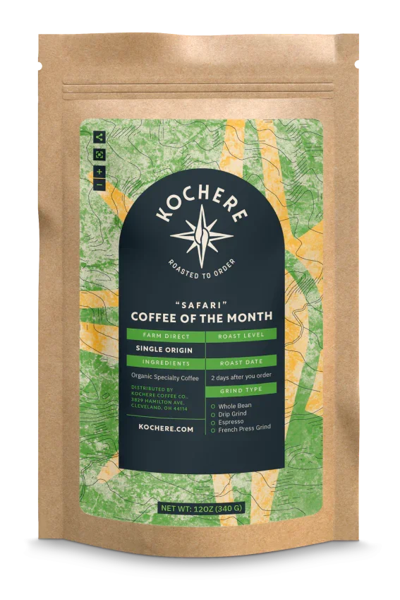 A bag of Kochere "Safari" Coffee of the Month Subscription