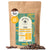 A 1-pound bag of Kochere Coffee Company Kenyan Nyeri Embu AB Medium-Light Roast, featuring lemon and blackberry notes, with a teal and yellow label surrounded by scattered coffee beans.