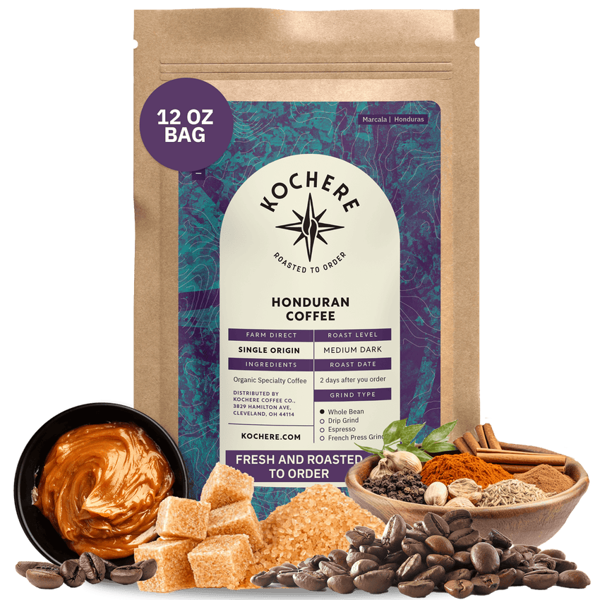 Kochere Coffee Honduran Marcala Organic Medium Roast - Caramel, Spice, Brown Sugar Notes