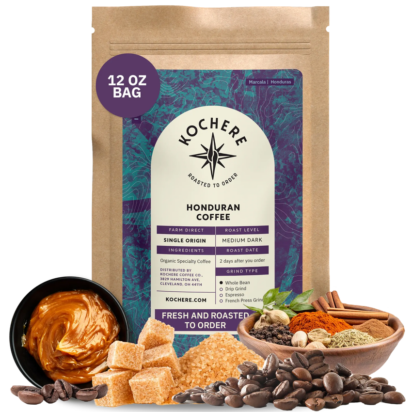 Kochere Coffee Honduran Marcala Organic Medium Roast - Caramel, Spice, Brown Sugar Notes