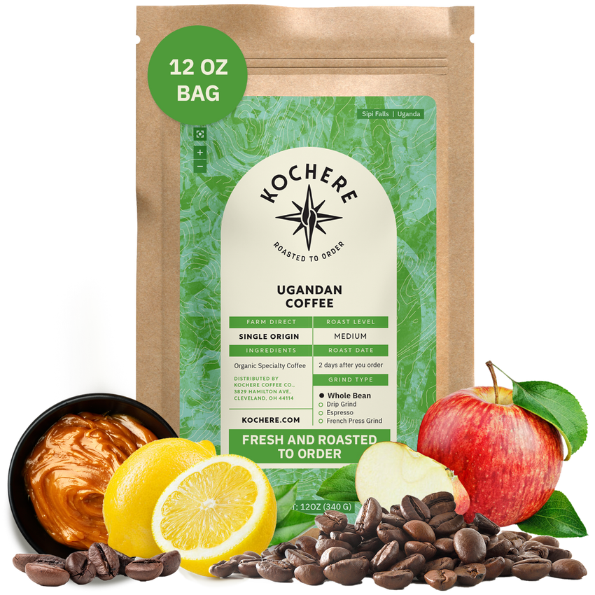 Kochere Coffee Ugandan Sipi Falls Single Origin, Organic Medium Roast - Raisin, Fig, Brown Sugar Notes