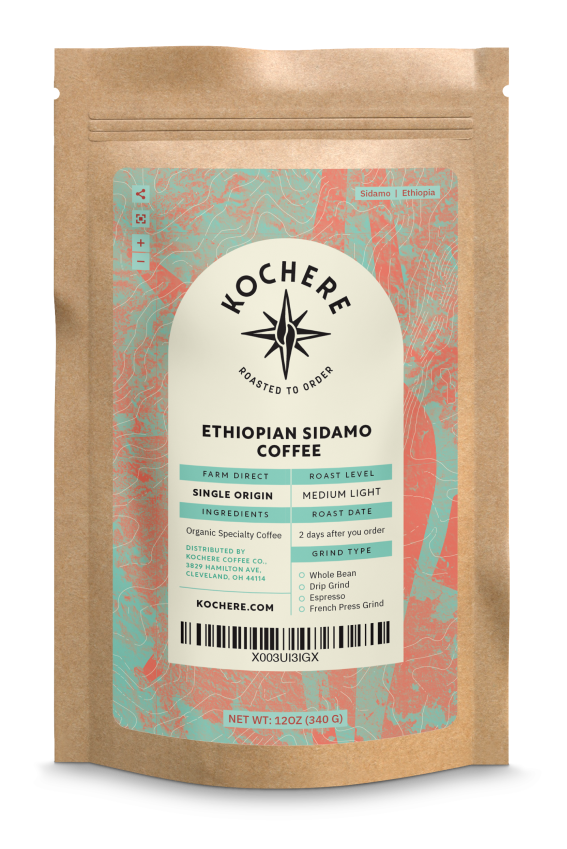 Ethiopian Sidamo Coffee - Natural, Origin Single - Medium Light Roast
